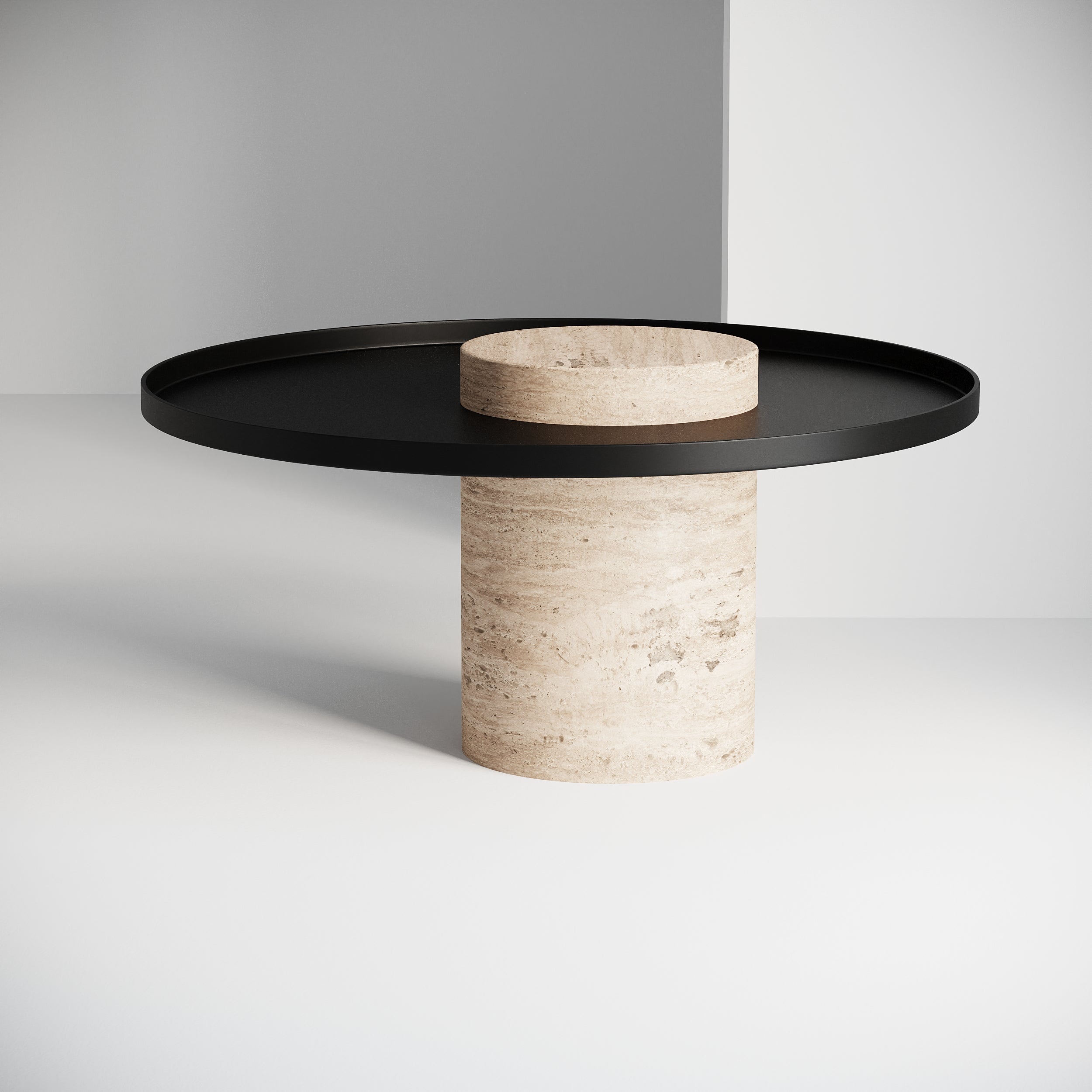 Blanco Side Table - Travertine