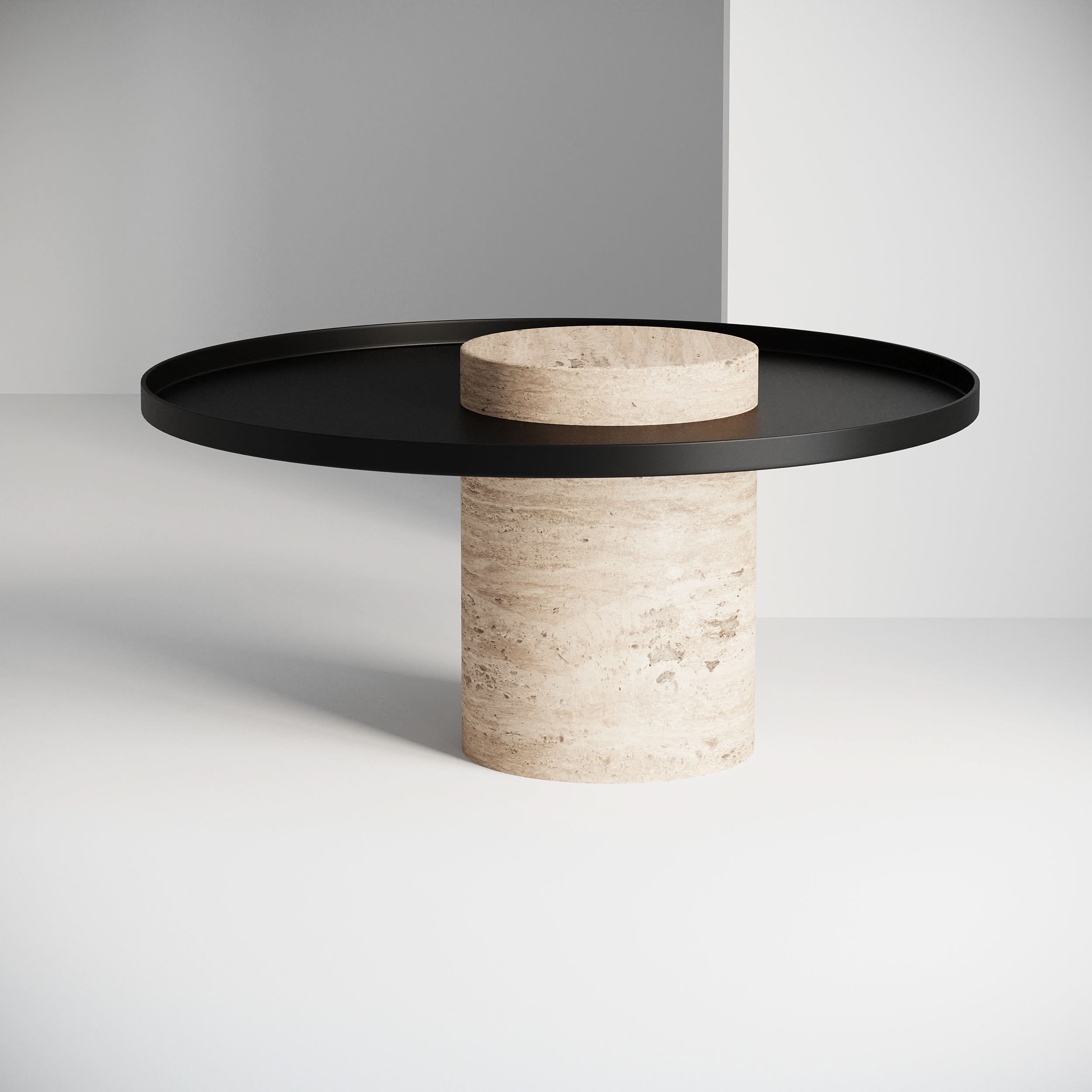 Blanco Side Table - Travertine