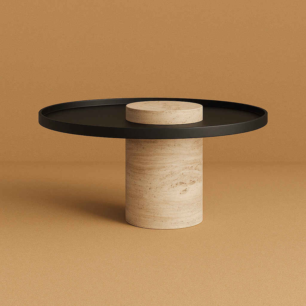 Blanco Side Table - Travertine