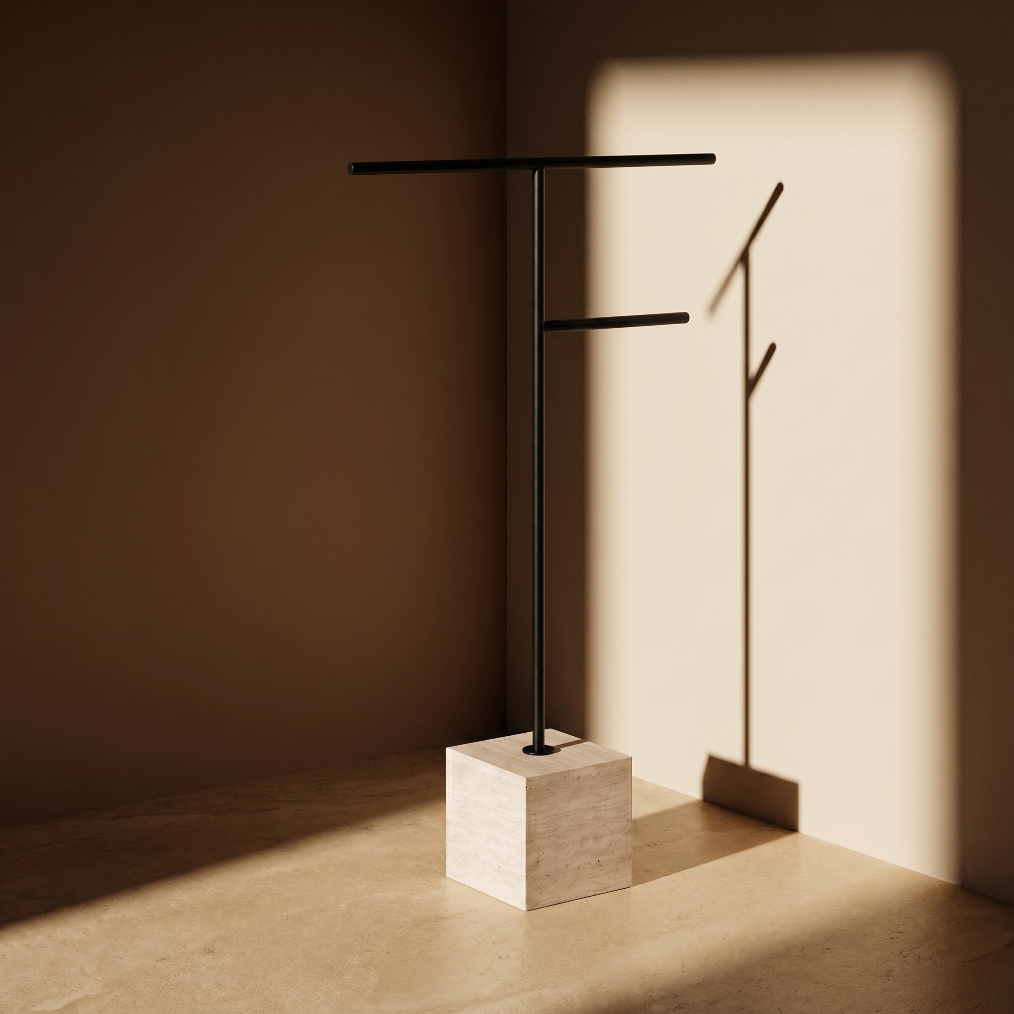 Roan Towel Holder Travertine