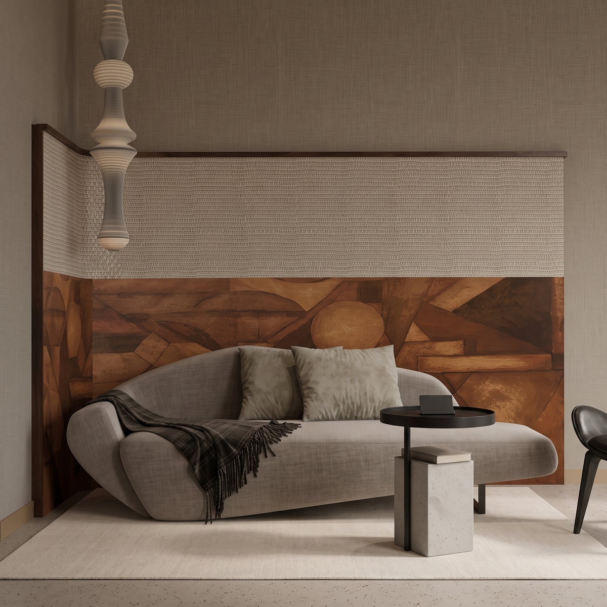 Elleganta side table next to a lounge chair